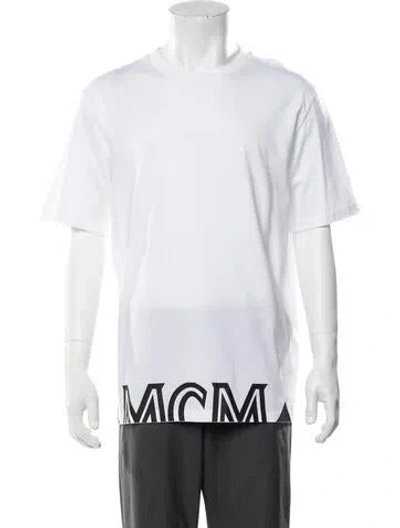 Pre-owned Mcm Graphic Print Crew Neck T-shirt In White