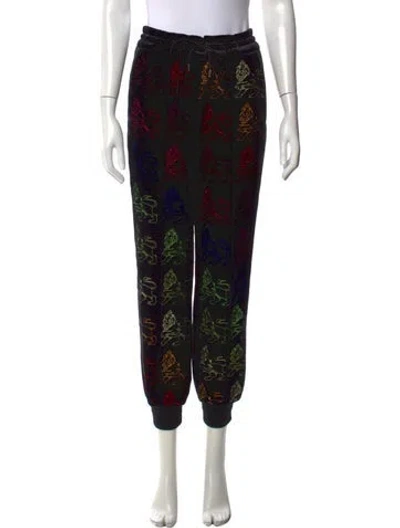 Pre-owned Mcm Graphic Print Straight Leg Pants W/ Tags In Black
