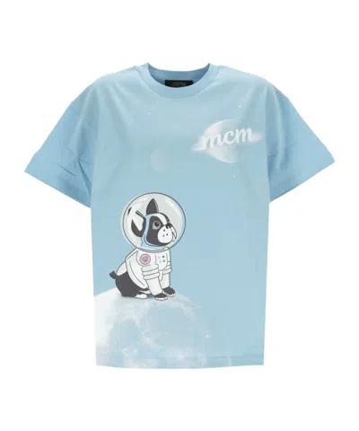 Mcm Graphic-printed Crewneck T-shirt In Blue