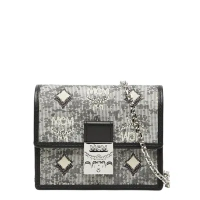 Pre-owned Mcm Gray Multi-color Canvas Leather Shoulder Bag () In Gray, Multi-color