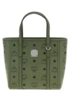 Mcm Mini Toni Visetos-monogram Top-zip Tote Bag In Green