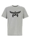 Mcm Laurel Logo Print T-shirt In Organic Cotton In Grey