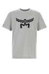 Mcm Laurel Logo Print T-shirt In Organic Cotton In Melangegrey