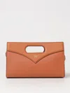 Mcm Structured Envelope Leather Handbag In Camel