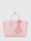 Mcm Small Leather Structured Top Handle Bag In Pink