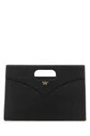 Mcm Cut-out Handle Leather Handbag In Black