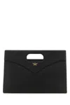 Mcm Cut-out Handle Leather Handbag In Black