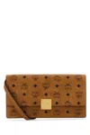 Mcm Monogram-pattern Clutch Bag In Brown