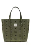 Mcm Mini Toni Visetos-monogram Top-zip Tote Bag In Green