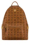 Mcm Printed Canvas Backpack In Brown