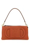 Mcm Brick Leather Mode Travia Small Shoulder Bag In Orange