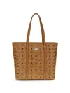 Mcm Logo-print Tote Bag In Brown