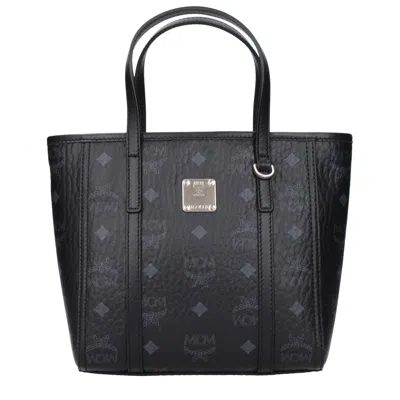 Mcm Handbags Tinted Female Fabric Black