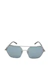 Mcm Hexagon-frame Double-bridge Sunglasses In Silver