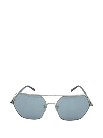 Mcm Hexagon-frame Double-bridge Sunglasses In Silver