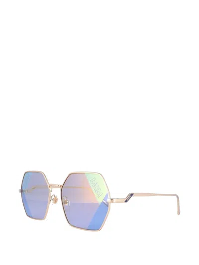 Mcm Hexagon-frame Sunglasses In Gold