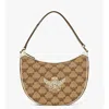 Mcm Himmel Ascending Moon Hobo In Lauretos Raffia Jacquard In Brown
