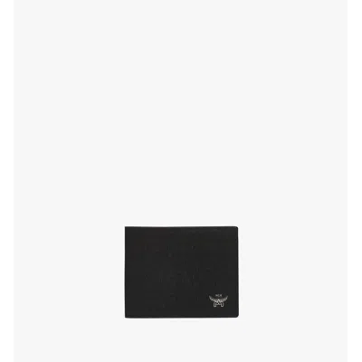 Mcm Himmel Bifold Wallet With Card Case In Grained Leather In Black