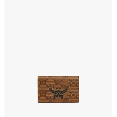 Mcm Himmel Card Wallet In Lauretos In Brown