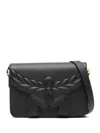 Mcm Black Leather Small Himmel Laurel Crossbody Bag In Black