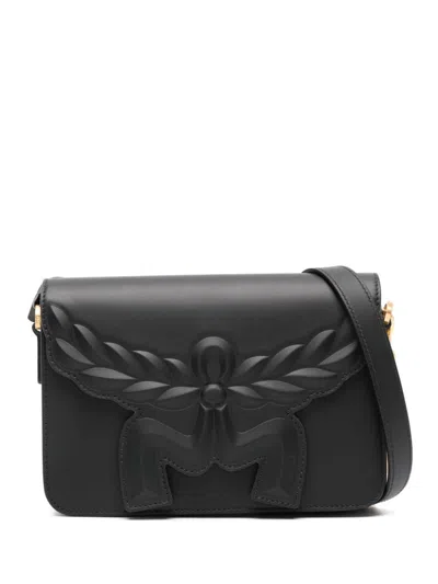 Mcm Black Leather Small Himmel Laurel Crossbody Bag