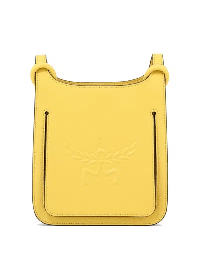 Mcm Yellow Leather Mini Himmel Hobo Crossbody Bag In Y7