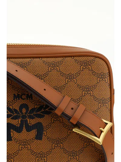 Mcm Small Himmel Lauretos Canvas Crossbody Bag In Brown