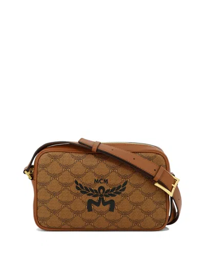 Mcm Small Himmel Lauretos Canvas Crossbody Bag In Brown