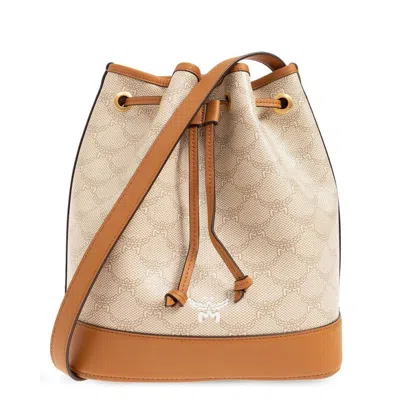 Mcm Himmel Drawstring Bag In Lauretos In Brown