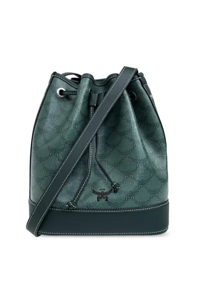 Mcm Medium Himmel Bucket Bag In Green