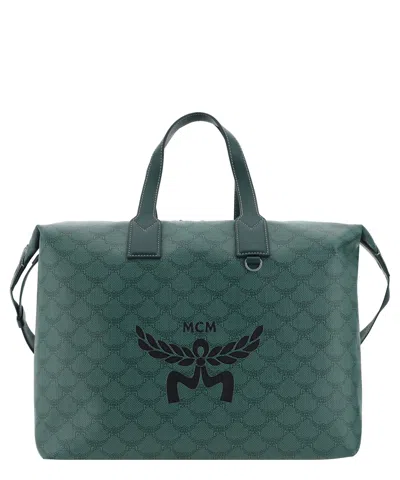 Mcm Himmel Duffle Bag In Green