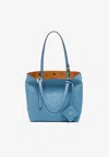 Mcm Himmel Mini Leather Shopper Bag In Blue
