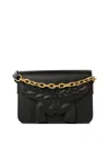 Mcm Black Leather Small Himmel Laurel Crossbody Bag In Gray