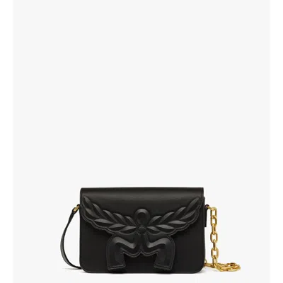 Mcm Himmel Laurel Crossbody In Calf Leather In Black