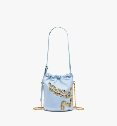 Mcm Himmel Laurel Drawstring Bag In Recycled Nylon In Blue