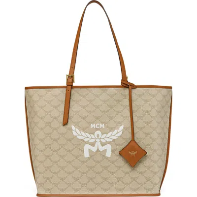 Mcm Himmel Lauretos Coated Canvas Shopper Bag In Brown
