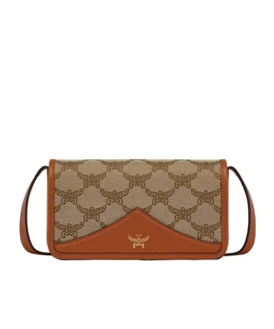 Mcm Himmel Lauretos Jacquard Cross-body Bag In Brown