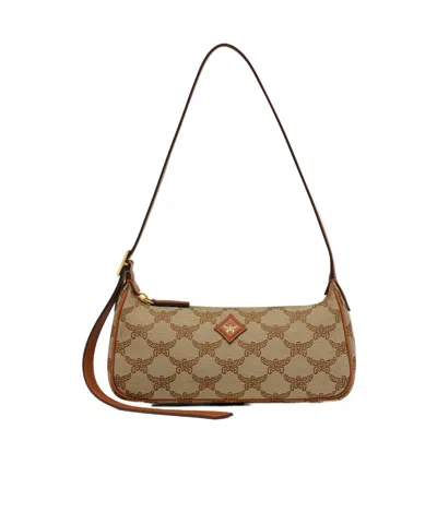 Mcm Himmel Lauretos Jacquard Shoulder Bag In Brown