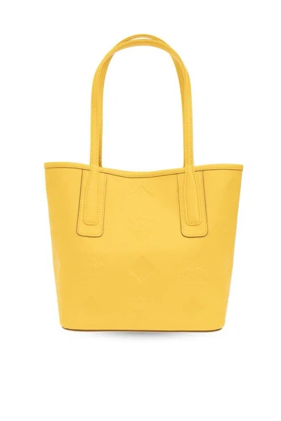 Mcm Himmel Lauretos Jacquard Shoulder Bag In Yellow