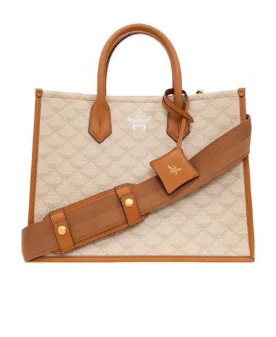 MCM MCM HIMMEL LAURETOS LOGO DETAILED MEDIUM TOTE BAG