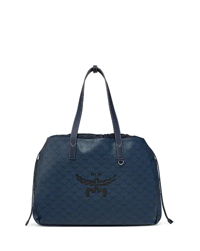 Mcm Himmel Lauretos Xl Tote Bag In Navy Blaze