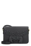 Mcm Black Leather Small Himmel Laurel Crossbody Bag In Gray