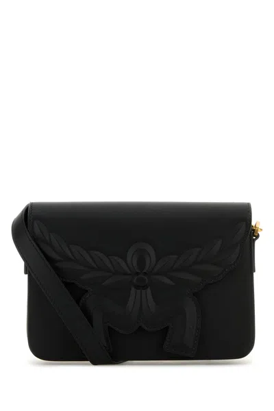 MCM MCM BLACK LEATHER SMALL HIMMEL LAUREL CROSSBODY BAG