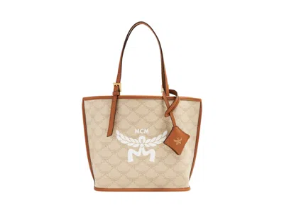 Pre-owned Mcm Himmel Lts Mini Shopper In Oatmeal