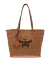 Mcm Himmel Medium Lauretos Shopper Tote In Marrón