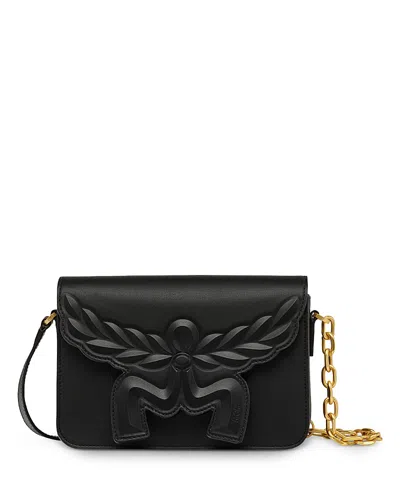 Mcm Black Leather Small Himmel Laurel Crossbody Bag