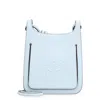 Mcm Pastel Light Blue Leather Mini Himmel Hobo Crossbody Bag In Blue