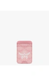 Mcm Himmel N/s Card Case In Silver Pink