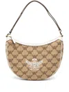 Mcm Women Embroidered Raffia Himmel Ascending Moon Shoulder Bag