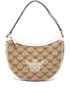Mcm Women Embroidered Raffia Himmel Ascending Moon Shoulder Bag In Beige